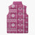 Fiji Masi All Pink Sleeveless Puffer Jacket Tapa Pattern - Polynesian Pride