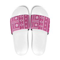 Fiji Masi All Pink Slide Sandals Tapa Pattern - Polynesian Pride
