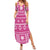 Fiji Masi All Pink Summer Maxi Dress Tapa Pattern - Polynesian Pride