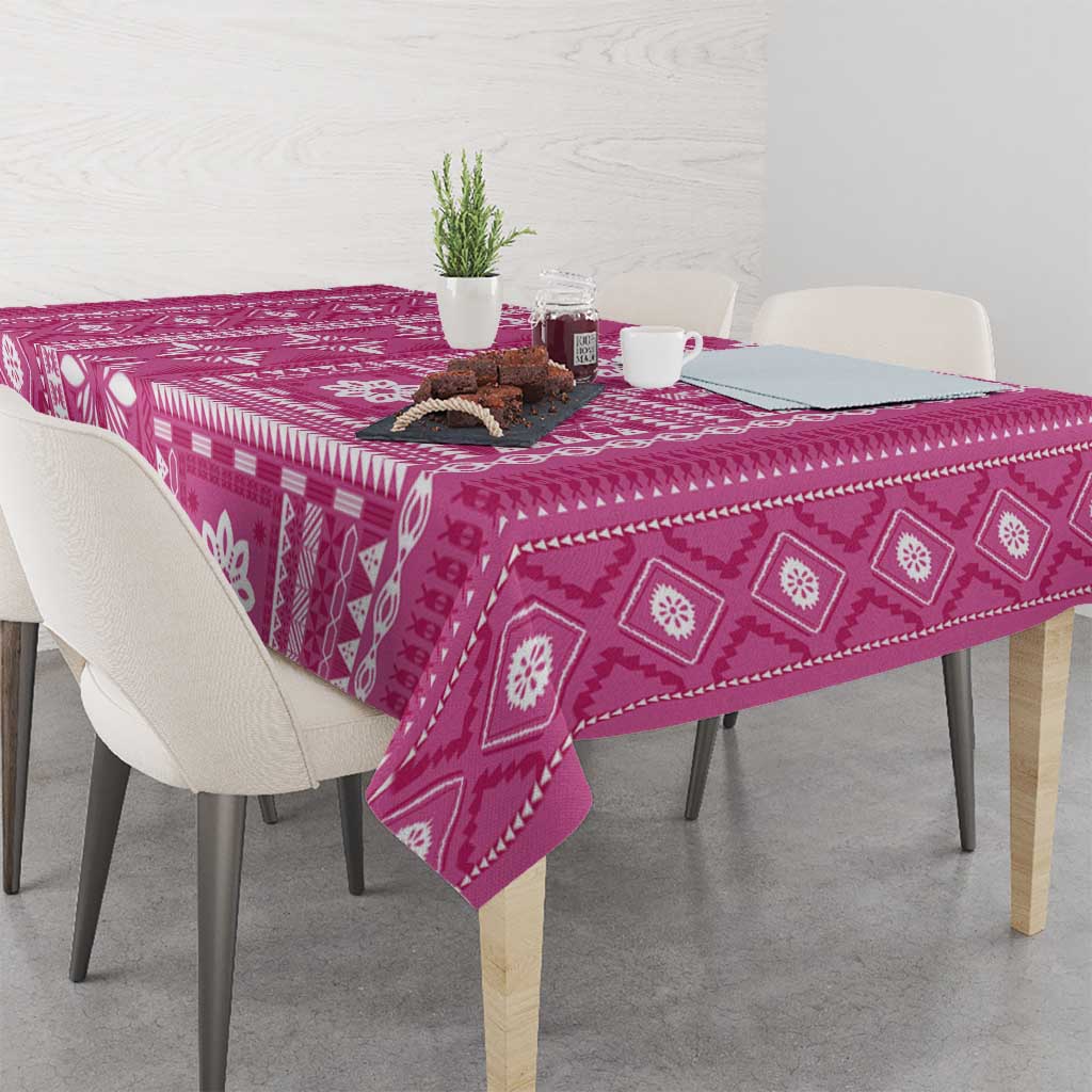 Fiji Masi All Pink Tablecloth Tapa Pattern - Polynesian Pride