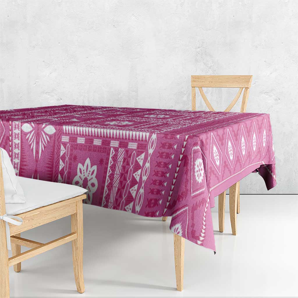 Fiji Masi All Pink Tablecloth Tapa Pattern - Polynesian Pride