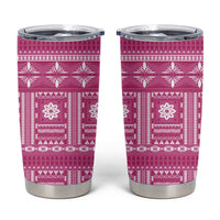 Fiji Masi All Pink Tumbler Cup Tapa Pattern - Polynesian Pride