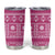 Fiji Masi All Pink Tumbler Cup Tapa Pattern - Polynesian Pride