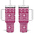 Fiji Masi All Pink Tumbler With Handle Tapa Pattern - Polynesian Pride