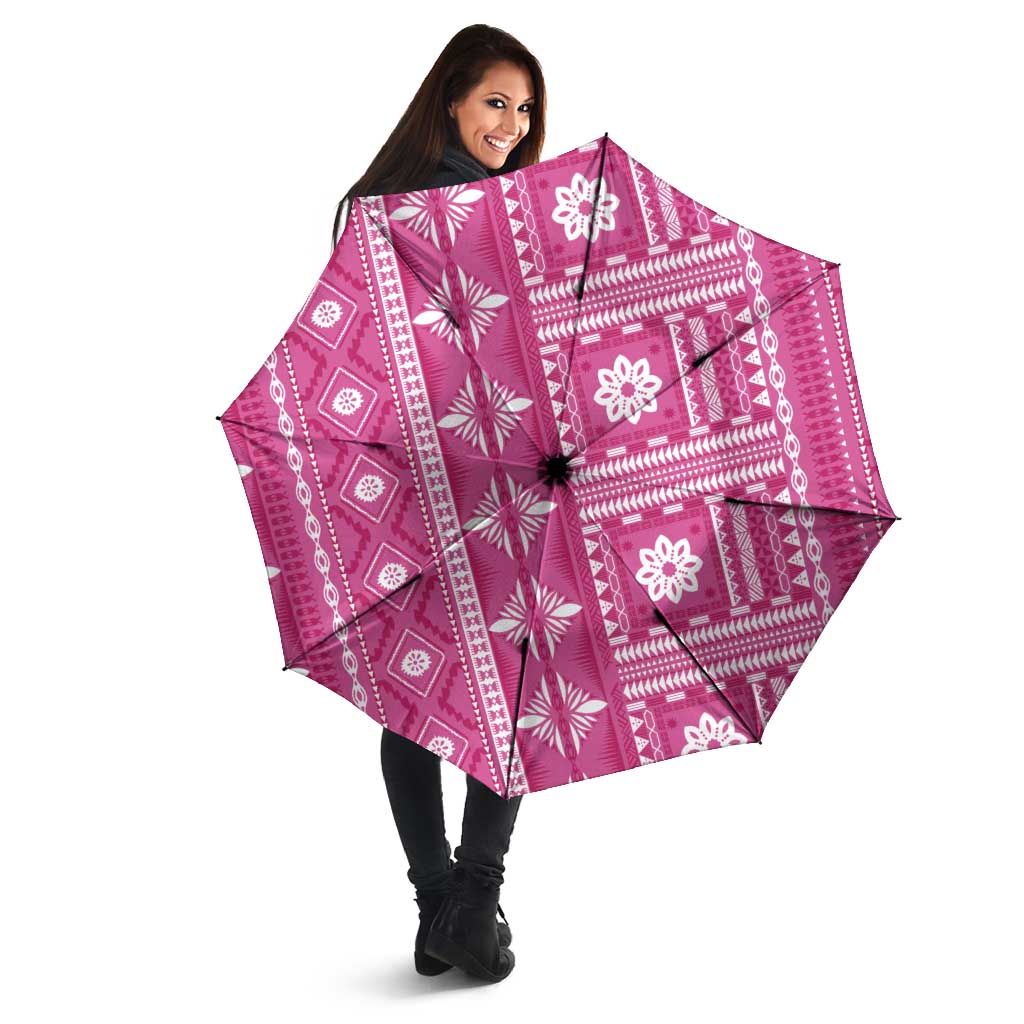 Fiji Masi All Pink Umbrella Tapa Pattern - Polynesian Pride
