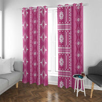 Fiji Masi All Pink Window Curtain Tapa Pattern - Polynesian Pride
