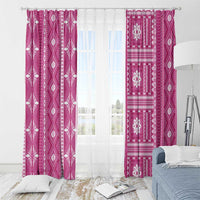 Fiji Masi All Pink Window Curtain Tapa Pattern - Polynesian Pride