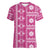 Fiji Masi All Pink Women V-Neck T-Shirt Tapa Pattern - Polynesian Pride