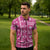 Fiji Masi All Pink Zipper Polo Shirt Tapa Pattern - Polynesian Pride