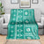 Fiji Masi All Teal Blanket Tapa Pattern - Polynesian Pride