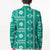 Fiji Masi All Teal Blazer Tapa Pattern - Polynesian Pride
