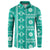 Fiji Masi All Teal Button Sweatshirt Tapa Pattern - Polynesian Pride