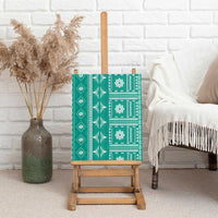 Fiji Masi All Teal Canvas Wall Art Tapa Pattern - Polynesian Pride