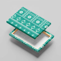 Fiji Masi All Teal Canvas Wall Art Tapa Pattern - Polynesian Pride