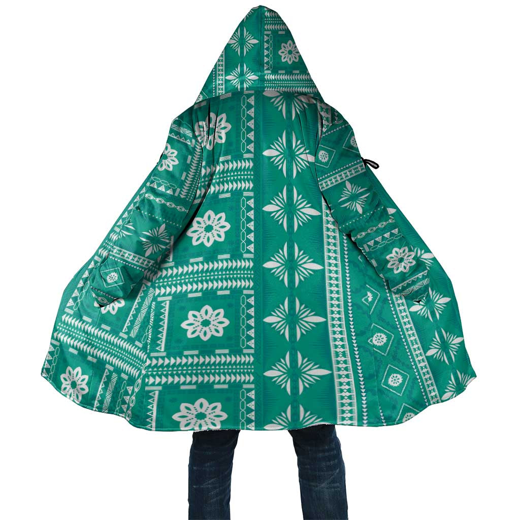 Fiji Masi All Teal Cloak Tapa Pattern - Polynesian Pride