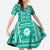 Fiji Masi All Teal Family Matching Short Sleeve Bodycon Dress and Hawaiian Shirt Tapa Pattern - Polynesian Pride