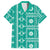 Fiji Masi All Teal Family Matching Short Sleeve Bodycon Dress and Hawaiian Shirt Tapa Pattern - Polynesian Pride