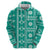 Fiji Masi All Teal Hoodie Tapa Pattern - Polynesian Pride