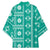 Fiji Masi All Teal Kimono Tapa Pattern - Polynesian Pride