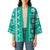 Fiji Masi All Teal Kimono Tapa Pattern - Polynesian Pride