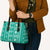 Fiji Masi All Teal Leather Bag Tapa Pattern - Polynesian Pride