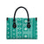 Fiji Masi All Teal Leather Bag Tapa Pattern - Polynesian Pride