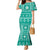 Fiji Masi All Teal Mermaid Dress Tapa Pattern - Polynesian Pride