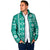 Fiji Masi All Teal Padded Jacket Tapa Pattern - Polynesian Pride