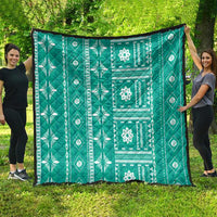 Fiji Masi All Teal Quilt Tapa Pattern - Polynesian Pride