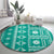 Fiji Masi All Teal Round Carpet Tapa Pattern - Polynesian Pride