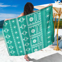 Fiji Masi All Teal Sarong Tapa Pattern - Polynesian Pride