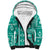 Fiji Masi All Teal Sherpa Hoodie Tapa Pattern - Polynesian Pride