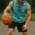 Fiji Masi All Teal Sleeveless Hoodie Tapa Pattern - Polynesian Pride