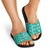 Fiji Masi All Teal Slide Sandals Tapa Pattern - Polynesian Pride
