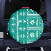 Fiji Masi All Teal Spare Tire Cover Tapa Pattern - Polynesian Pride