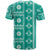 Fiji Masi All Teal T Shirt Tapa Pattern - Polynesian Pride