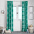 Fiji Masi All Teal Window Curtain Tapa Pattern - Polynesian Pride