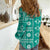 Fiji Masi All Teal Women Casual Shirt Tapa Pattern - Polynesian Pride