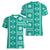 Fiji Masi All Teal Women V-Neck T-Shirt Tapa Pattern - Polynesian Pride