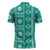 Fiji Masi All Teal Zipper Polo Shirt Tapa Pattern - Polynesian Pride