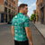Fiji Masi All Teal Zipper Polo Shirt Tapa Pattern - Polynesian Pride