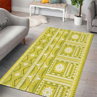 Fiji Masi All Yellow Area Rug Tapa Pattern - Polynesian Pride