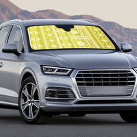 Fiji Masi All Yellow Auto Sun Shade Tapa Pattern - Polynesian Pride