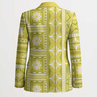 Fiji Masi All Yellow Blazer Tapa Pattern - Polynesian Pride