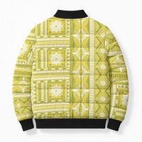 Fiji Masi All Yellow Bomber Puffer Jacket Tapa Pattern - Polynesian Pride