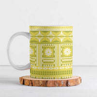 Fiji Masi All Yellow Ceramic Mug Tapa Pattern - Polynesian Pride