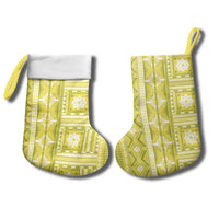 Fiji Masi All Yellow Christmas Stocking Tapa Pattern - Polynesian Pride