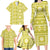 Fiji Masi All Yellow Family Matching Long Sleeve Bodycon Dress and Hawaiian Shirt Tapa Pattern - Polynesian Pride