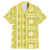 Fiji Masi All Yellow Family Matching Mermaid Dress and Hawaiian Shirt Tapa Pattern - Polynesian Pride