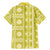 Fiji Masi All Yellow Family Matching Mermaid Dress and Hawaiian Shirt Tapa Pattern - Polynesian Pride